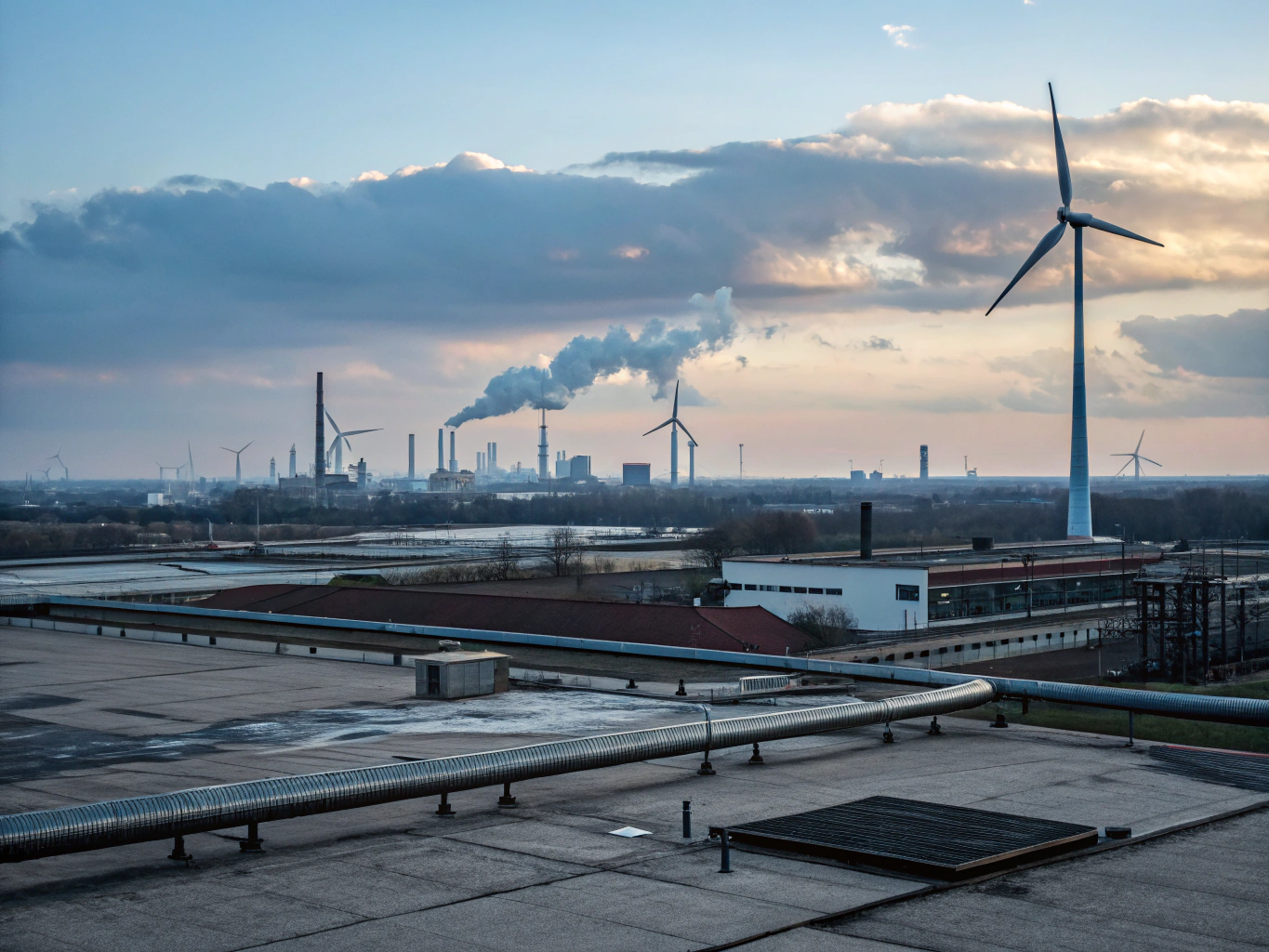 Infrastructure project site representing large-scale corporate merger